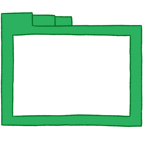  A hollow green folder with thin lines.